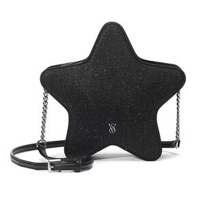 Victoria’s Secret VS Black Sparkle Star Crossbody Bag Y2K Mini Purse